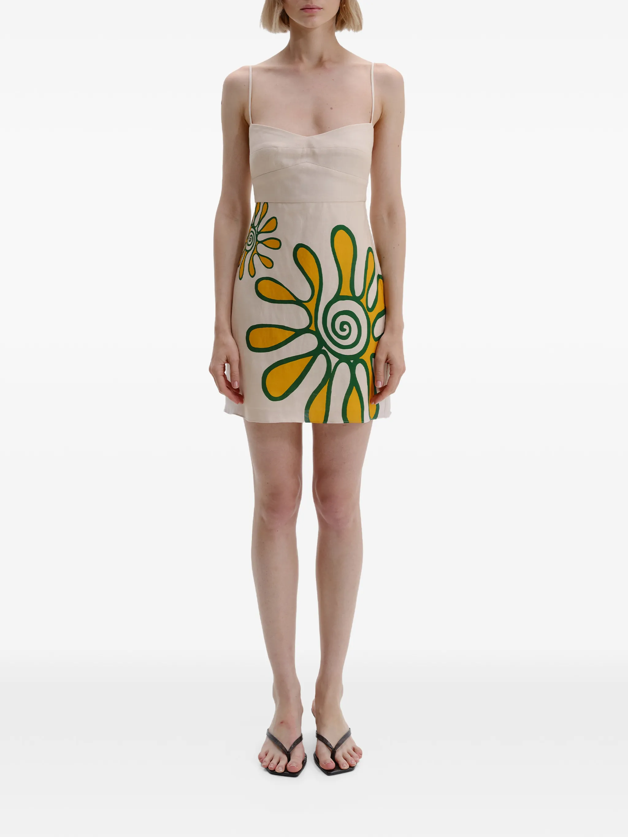 

Мини-платье в цветочек из Лукки Cala De La Cruz, нейтральный