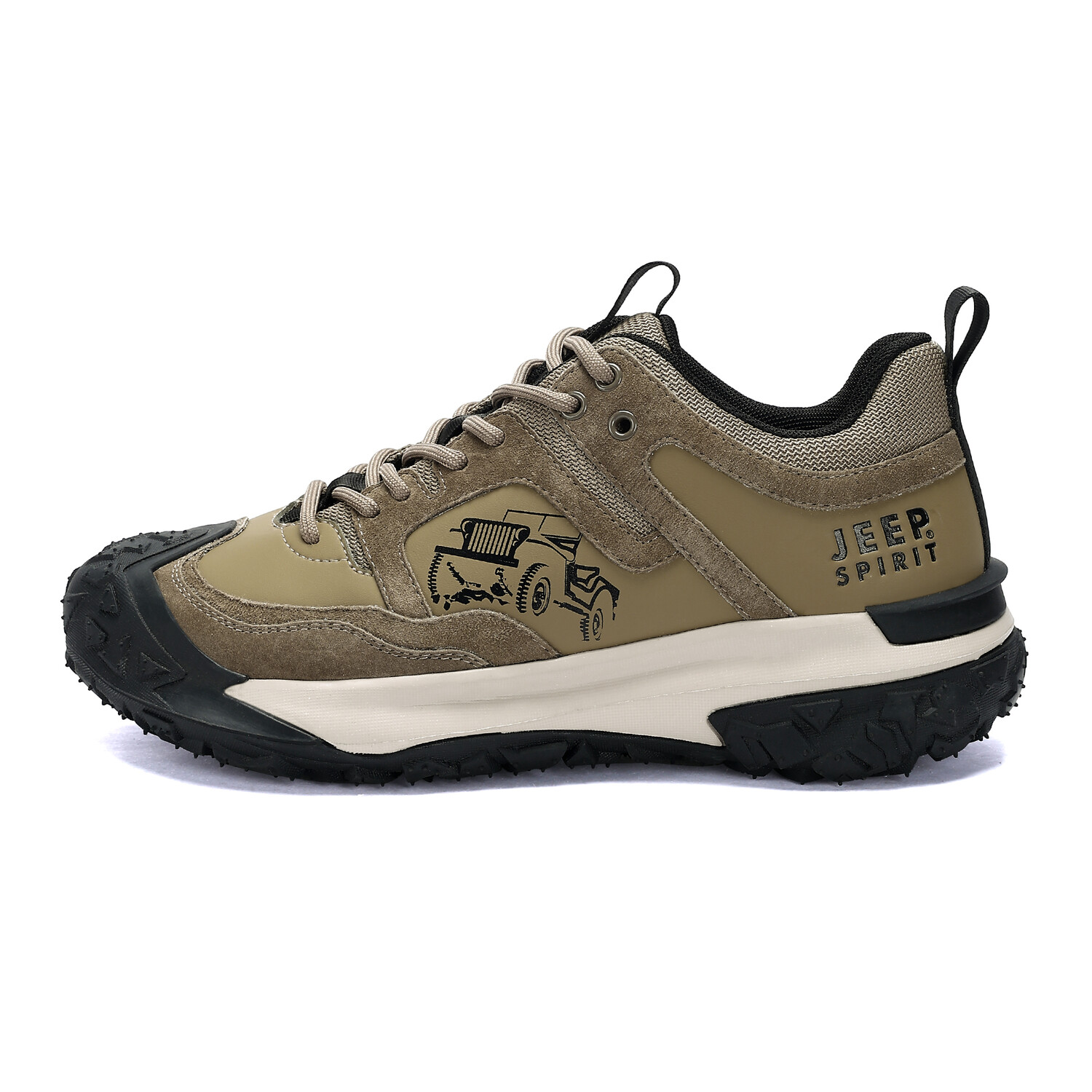 

Кроссовки для активного отдыха мужские с низким верхом черного/коричневого цвета Jeep Spirit