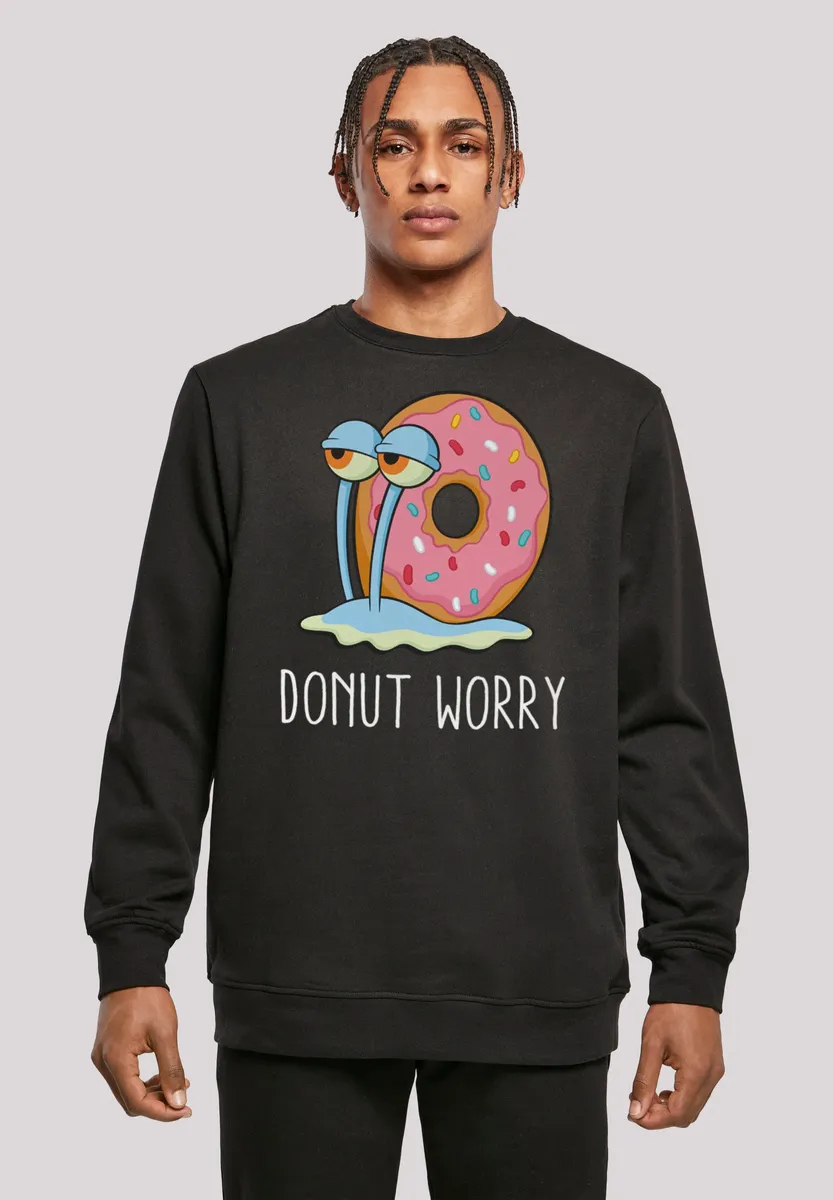 

F4NT4STIC Толстовка "Губка Боб Квадратные Штаны Donut Worry Garry Snail", принт, черный