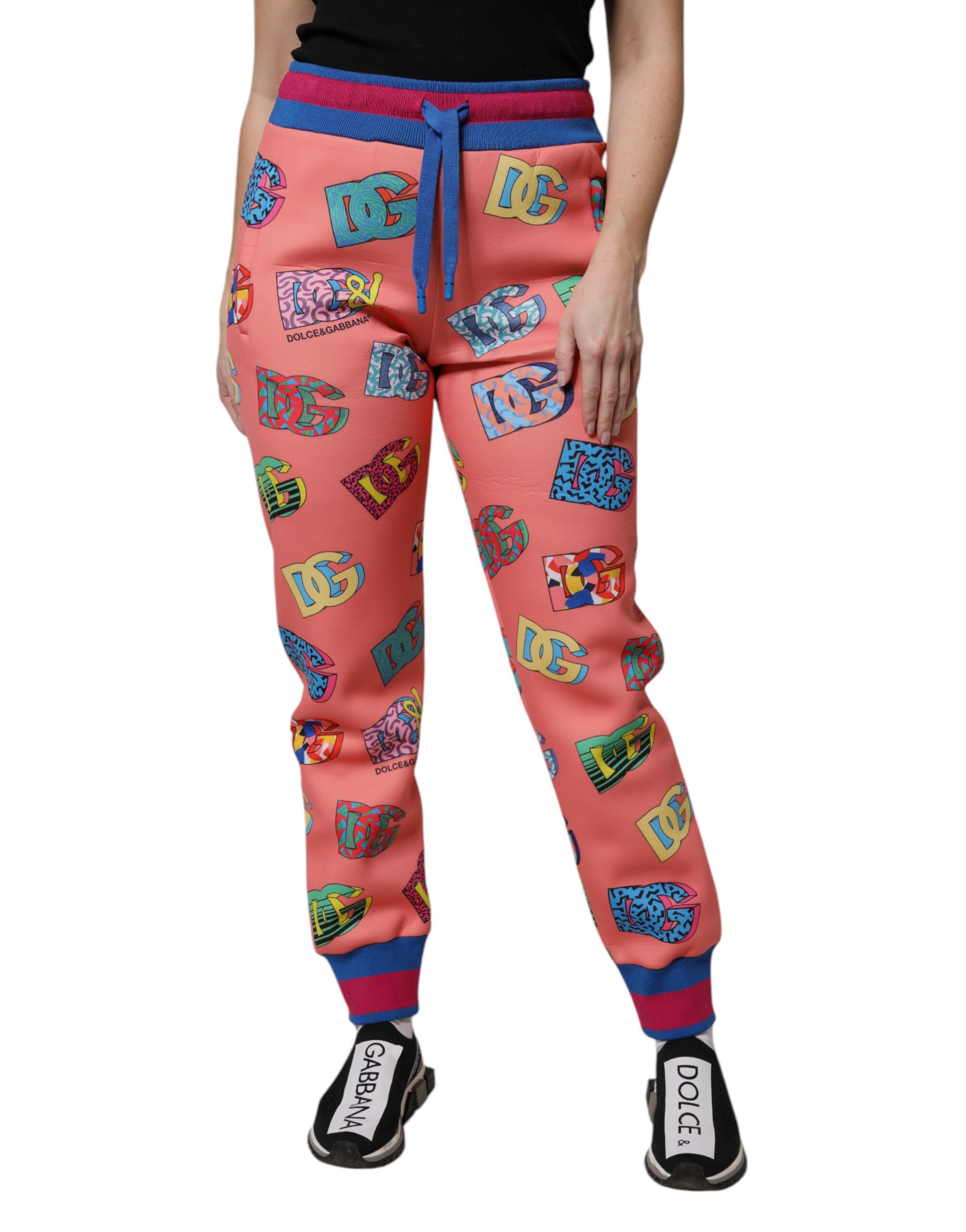 Розовые спортивные штаны Jogger с монограммой и логотипом Dolce & Gabbana