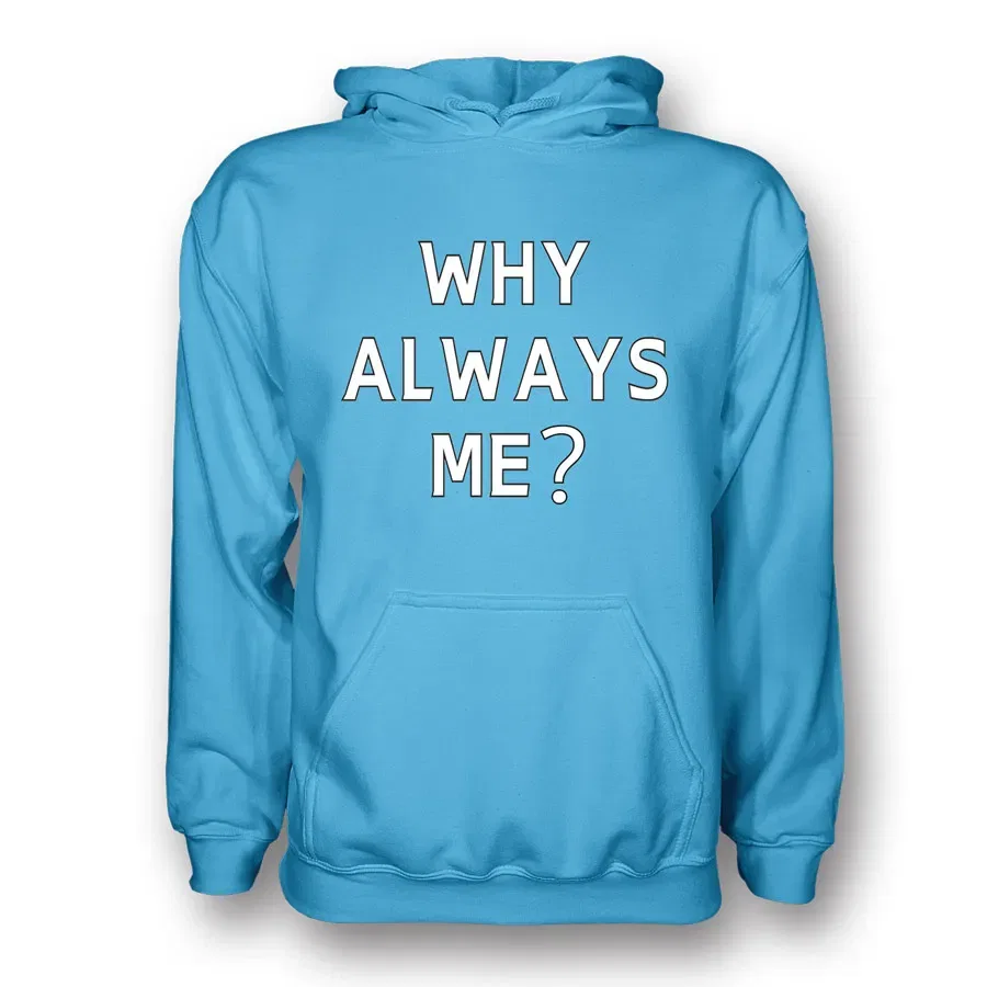 Детская толстовка с принтом Why Always Me Manchester United Manchester United Fc, светло-голубой