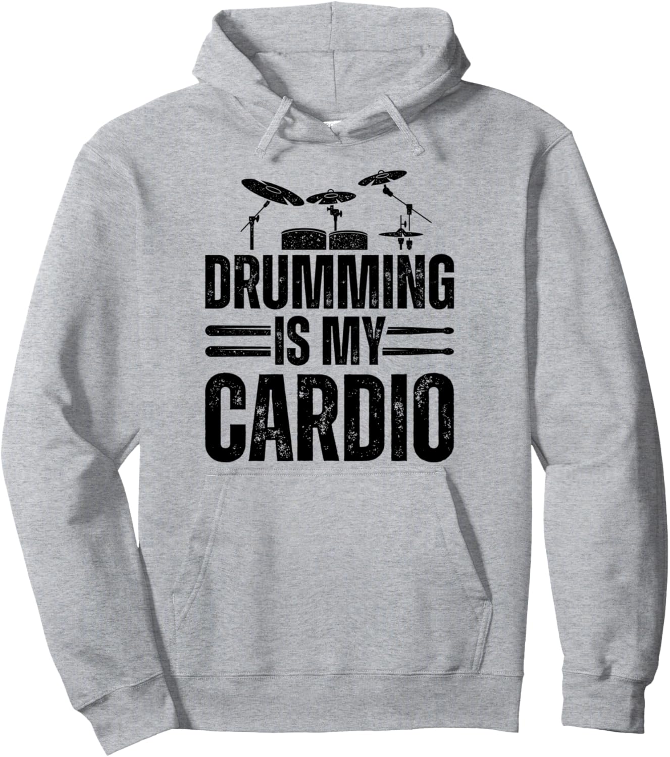 

Барабанная дробь - моя кардио-тренировка. Барабанщик. Барабанщики. Рок-группа. Метал. Худи Drummer Gift Idea Drummer Drums Musician Band, серый