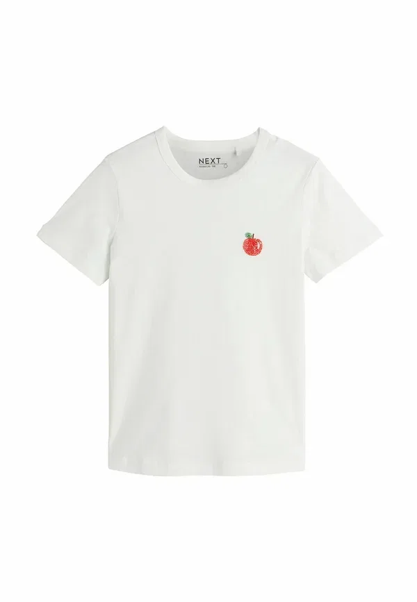 Футболка Next Regular fit essential short sleeve crew neck print t-shirt, белый с графическим принтом — фото 4