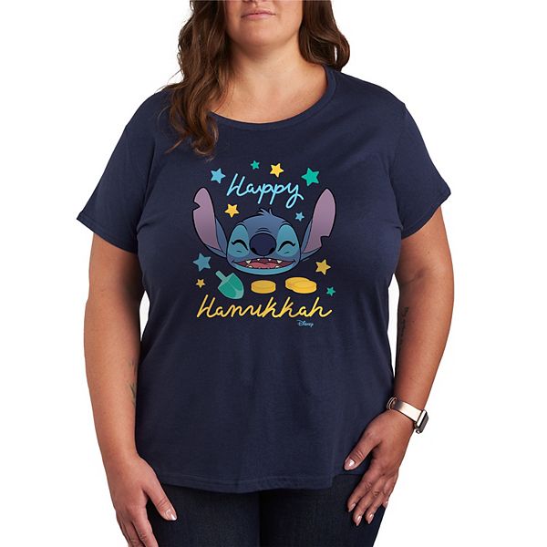 

Футболка Plus size с принтом Stitch "Happy Hanukkah" Disney, Navy, Синий, Футболка Plus size с принтом Stitch "Happy Hanukkah" Disney, Navy