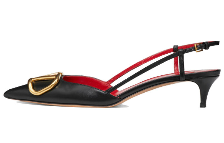 Туфли женские Valentino Vlogo, черный / красный