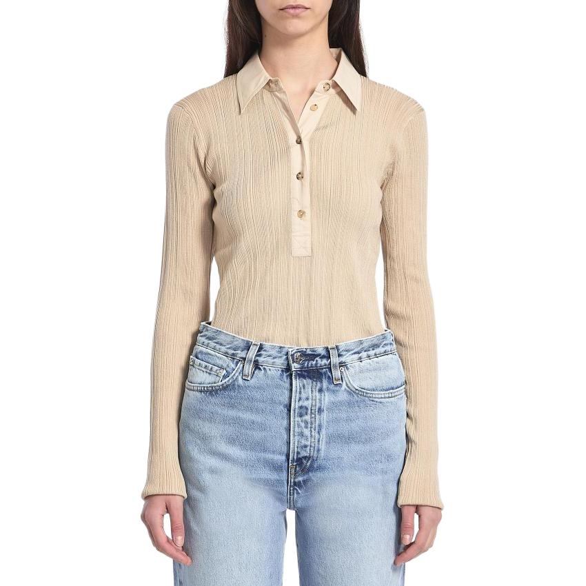 

Вязаная поло TOTEME, бежевый