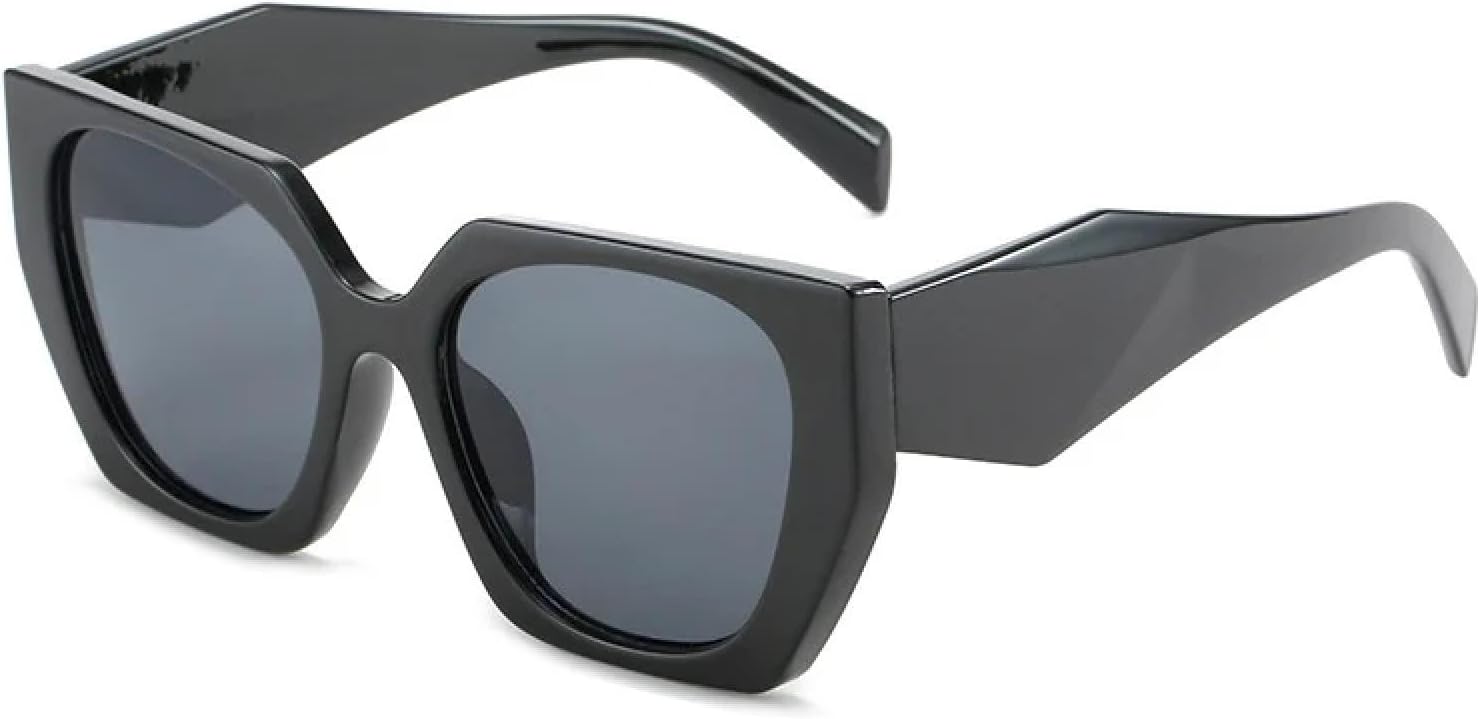 

Модные солнцезащитные очки большого размера «кошачий глаз» для женщин, ретро-стиль, контрастные цветовые оттенки, защита от УФ-излучения UV400, солнцезащитные очки для мужчин с многоугольным оправой TVTBBVV, Black Gray