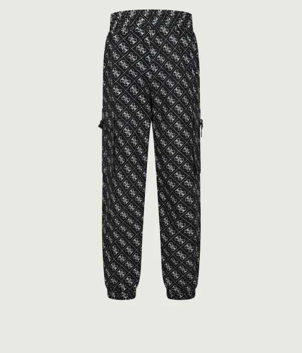 Полиэстеровые брюки-карго regular fit Guess, черный — фото 2