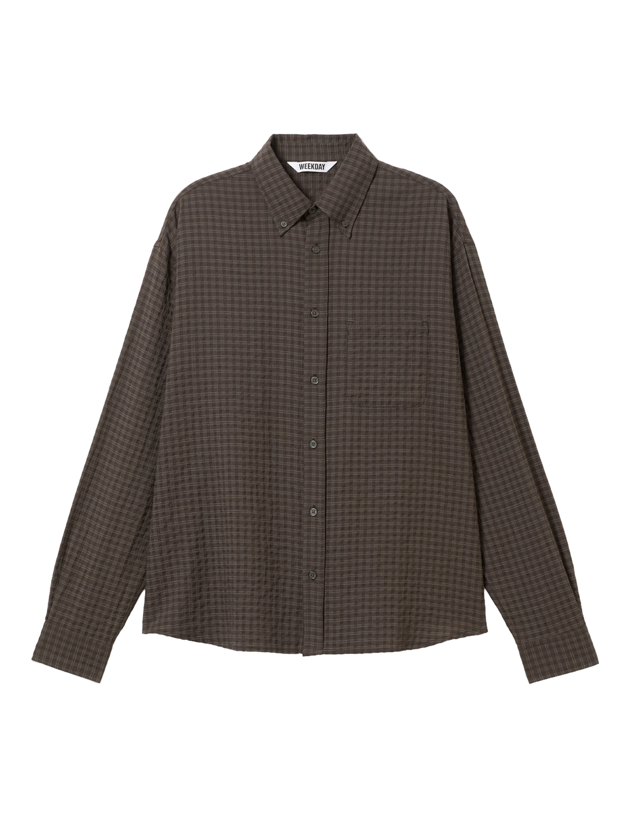 

WEEKDAY Рубашка на пуговицах Comfort fit в цвете шоколад, темно-коричневый