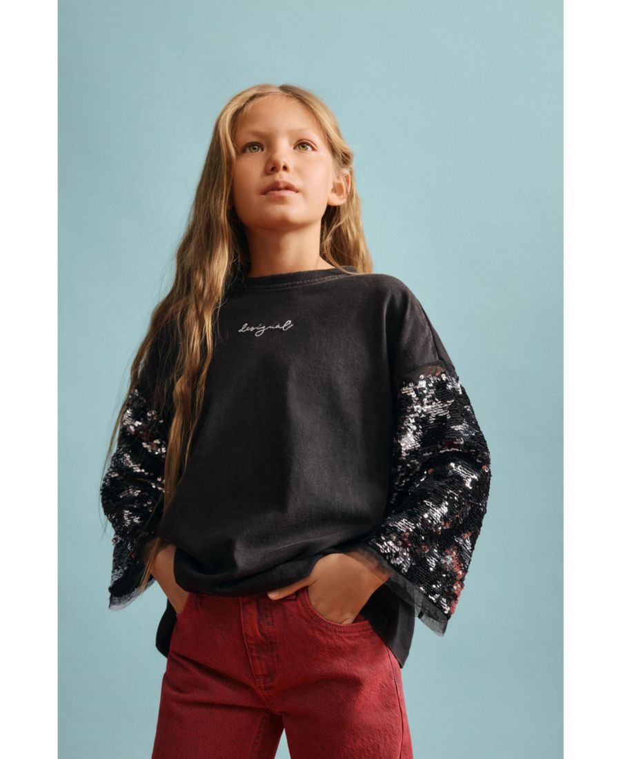 

Детская футболка с рукавом 3/4 и звездами Desigual, Black, Черный, Детская футболка с рукавом 3/4 и звездами Desigual, Black