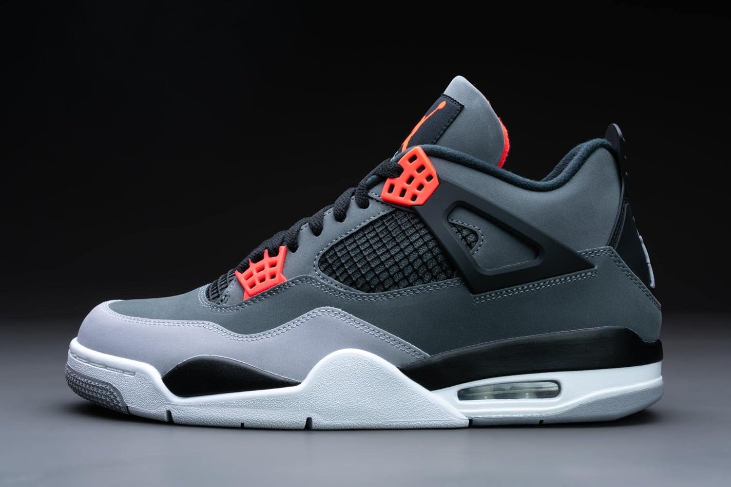 Мужские кроссовки Nike Air Jordan 4 Retro, черный/красный/серый/темно-серый — фото 4