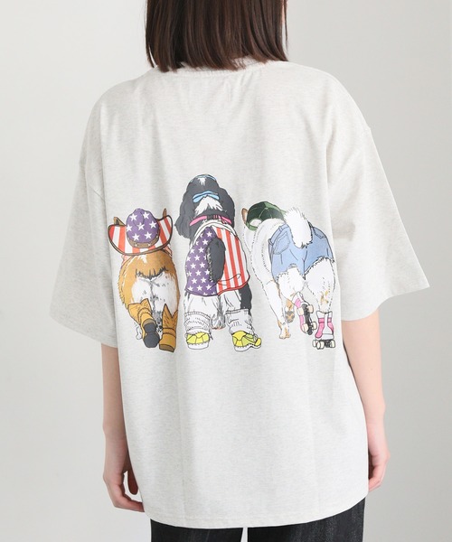 

Футболка с короткими рукавами, плотный трикотаж, анималистический принт с собаками и кошками CORISCO