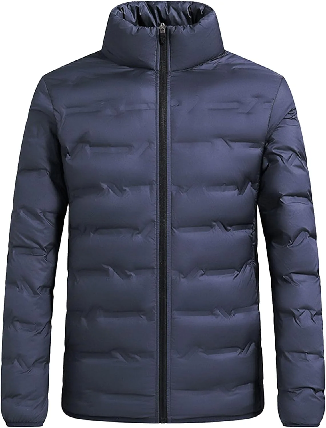 Мужская стойка куртка утепленная пуховик ветровка зимняя куртка slim fit Generic, темно-синий