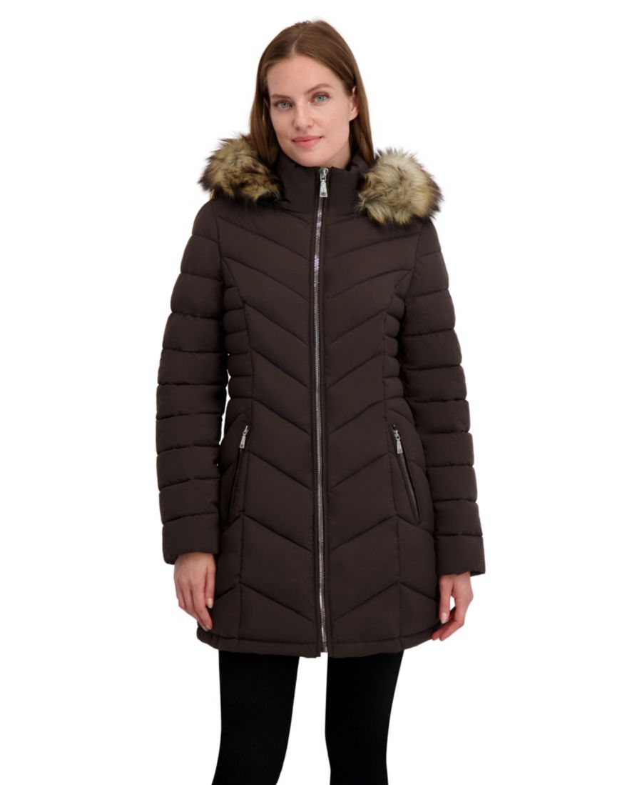 

Женское пуховое пальто с поясом Laundry by Shelli Segal, Black