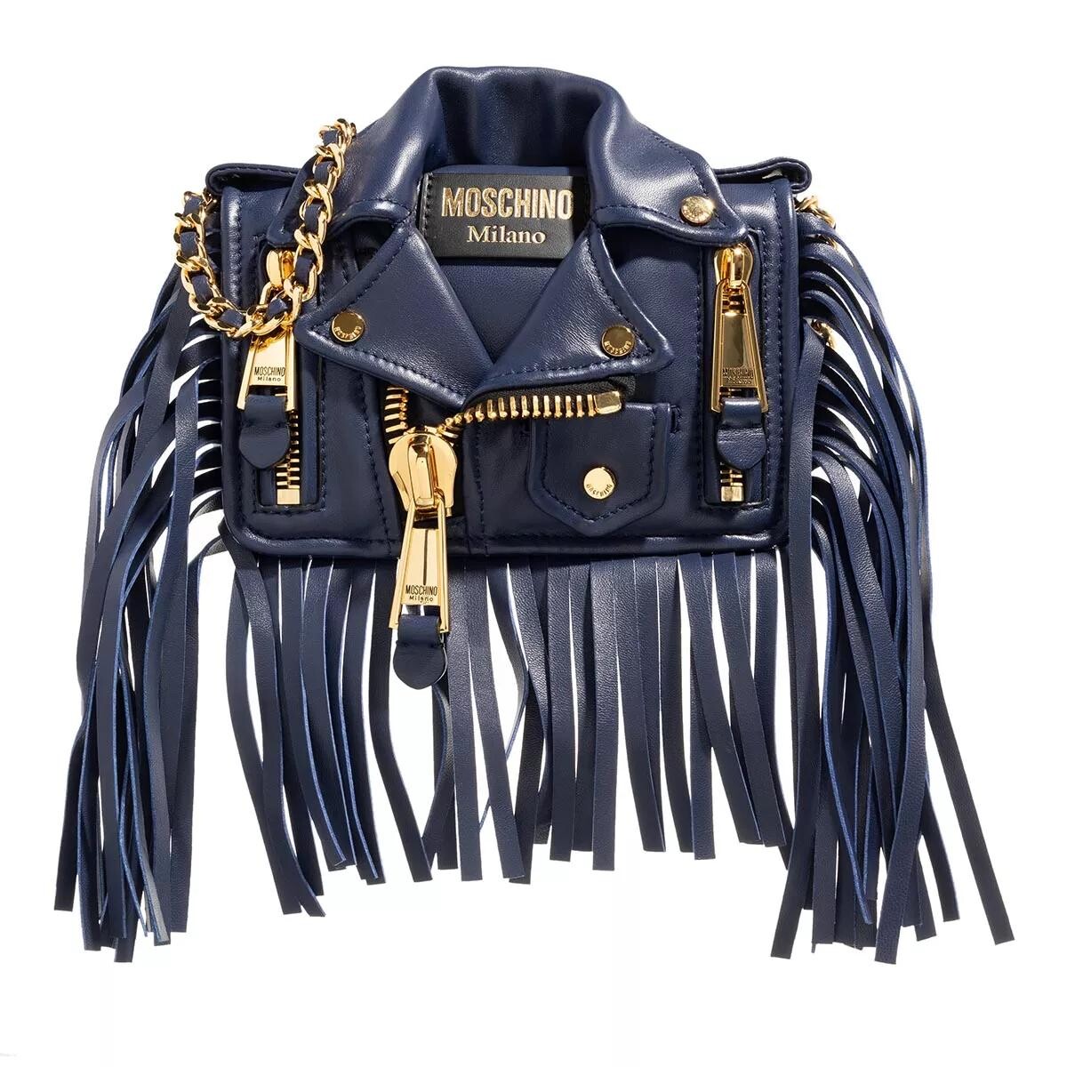 

Байкерская сумка с бахромой Moschino, синий