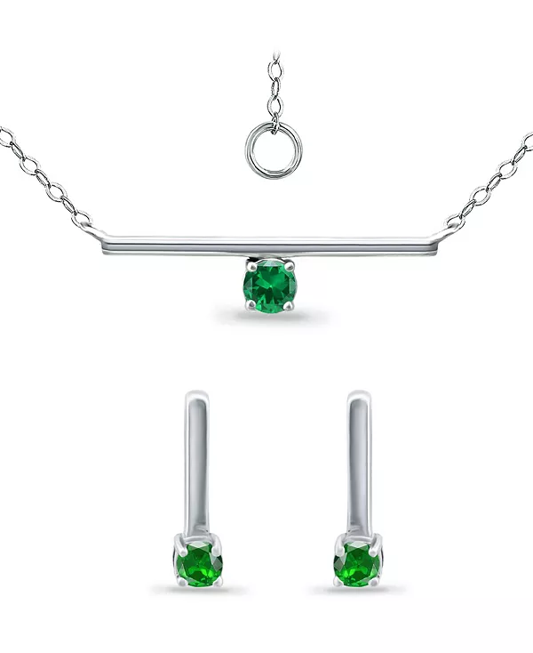 

Комплект из кулона и серег из искусственного зеленого кварца, 3 предмета Giani Bernini, green