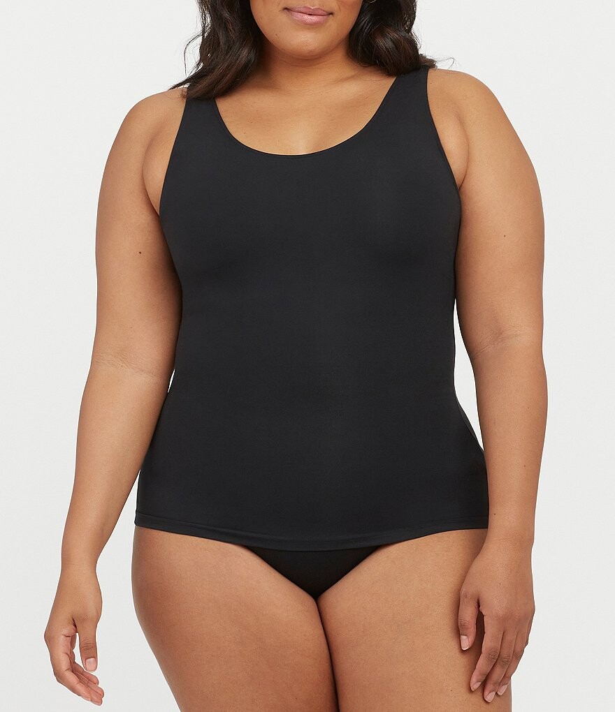 

Твердая разглаживающая майка Spanx с овальным вырезом Socialight и бретельками, черный