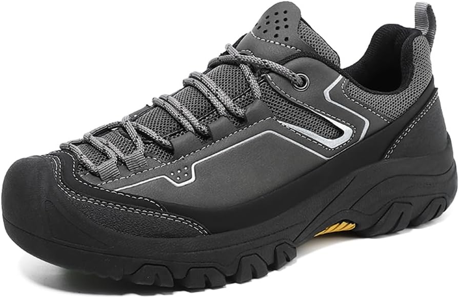 

Мужские походные кроссовки из микрофибры и кожи, удобные, дышащие, легкие, повседневные, для активного отдыха, с шнуровкой Asifn, серый