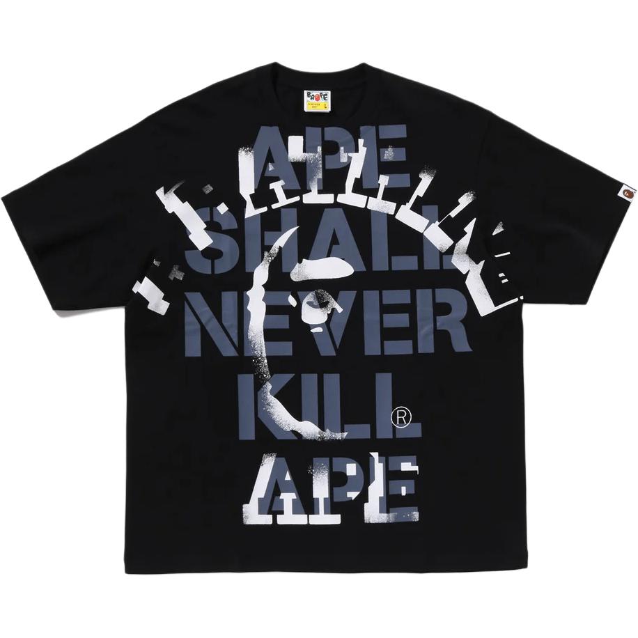 

Футболка Bape Spray Print College Relaxed Fit A BATHING APE, черный