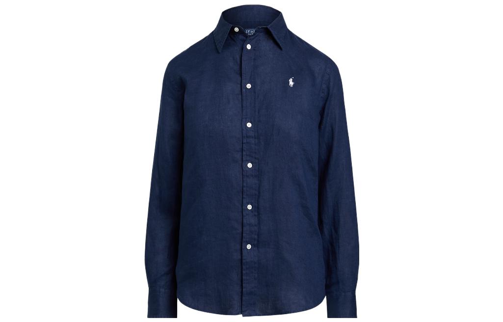 

Женская свободная льняная рубашка Polo Ralph Lauren, синий