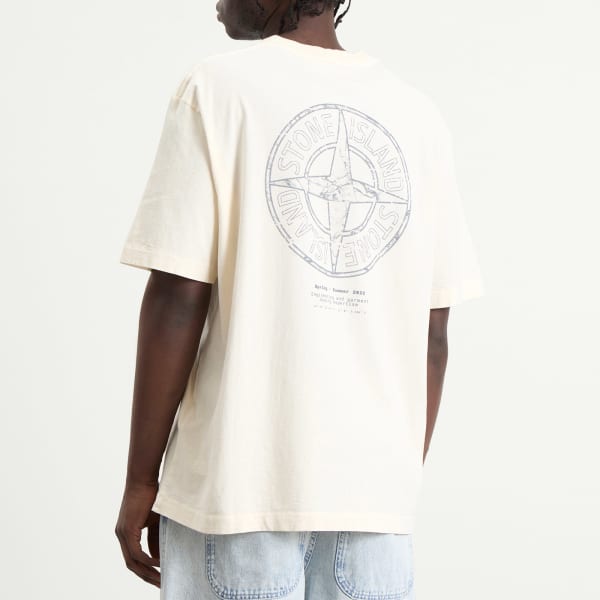 Каменная футболка Stone Island, айвори — фото 3