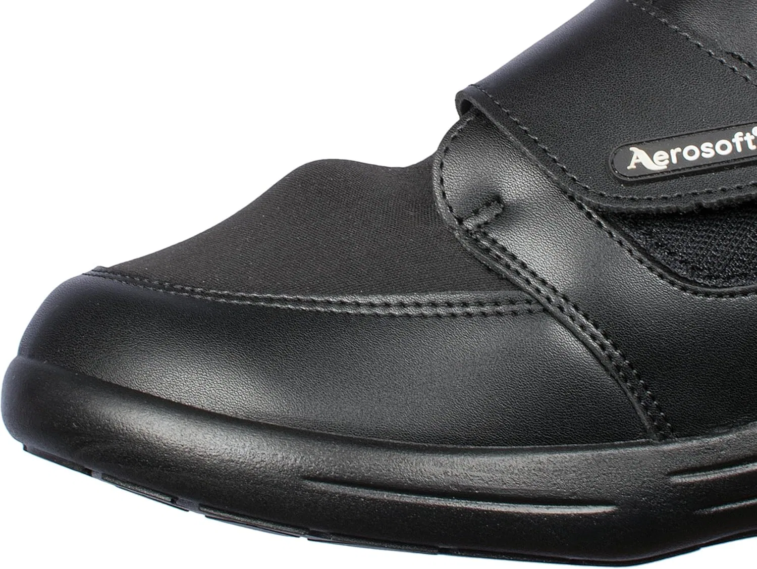 Туфли Aerosoft Velcro Low Shoe Stretch 16 Women Men Wide G-H Non-Slip, Black — фото 4