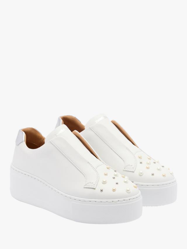 Кроссовки Park Up Leather Laceless Flatform Russell & Bromley, White — фото 2