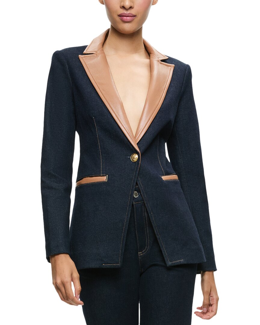 

Элис + Оливия Бринн Lg Str Sholder Блейзер alice + olivia, синий