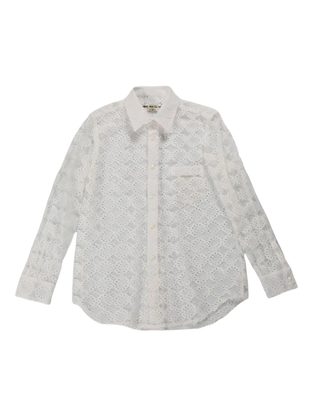 

Прозрачная кружевная рубашка COMME DES GARCONS, белый