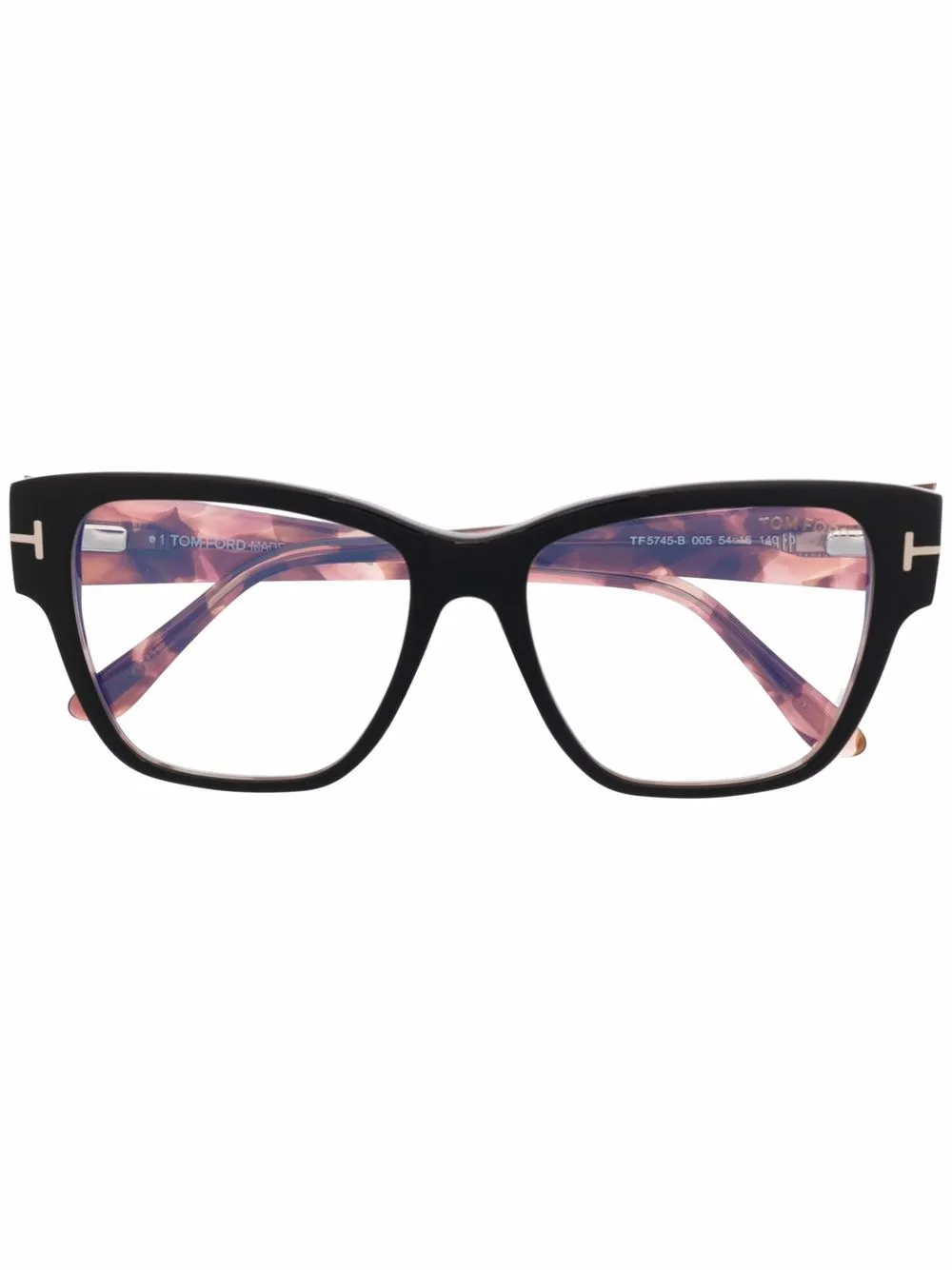 

Очки в оправе черепаховой расцветки TOM FORD Eyewear, черный