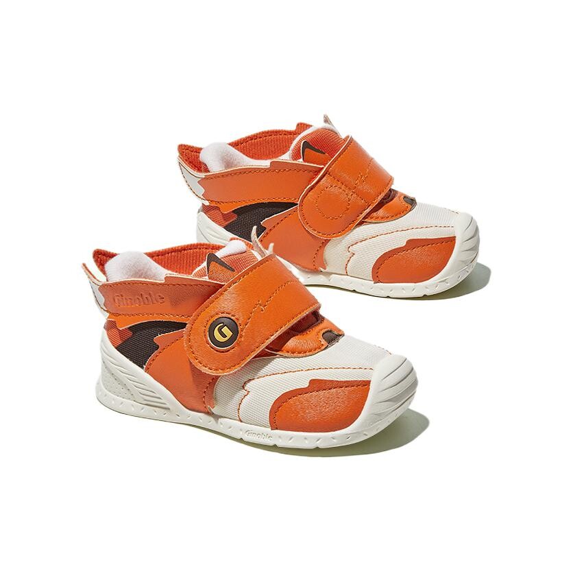 Милая приключенческая серия, обувь для малышей, кроссовки Ginoble, цвет Vibrant orange/ivory white/brown — фото 3