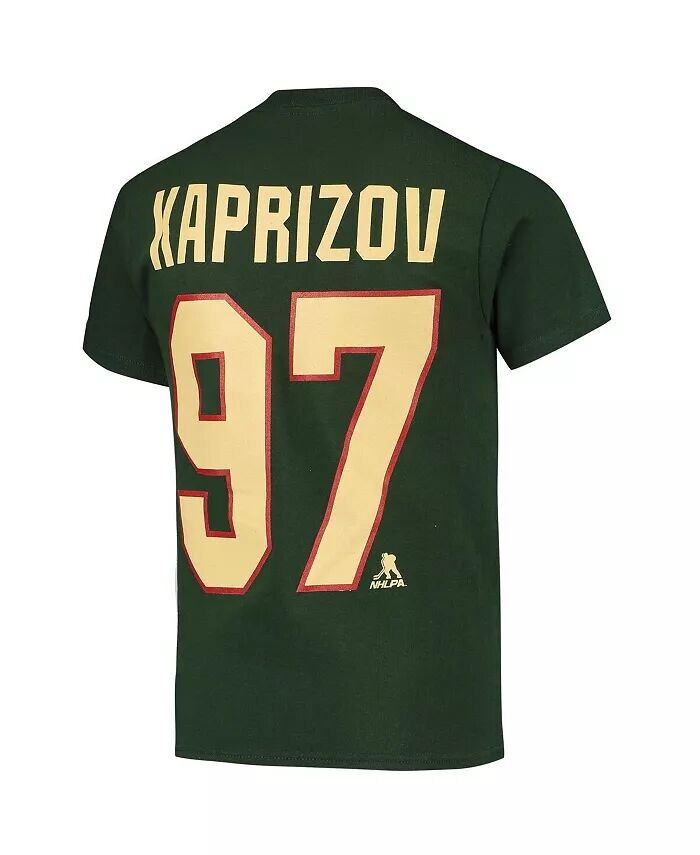 Кирилл Капризов, Big Boys, зеленая футболка с именем и номером игрока Minnesota Wild Outerstuff — фото 2