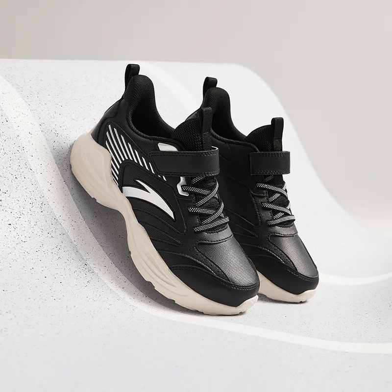 Antakids Легкие амортизирующие низкие детские кроссовки для бега black/silver — фото 3