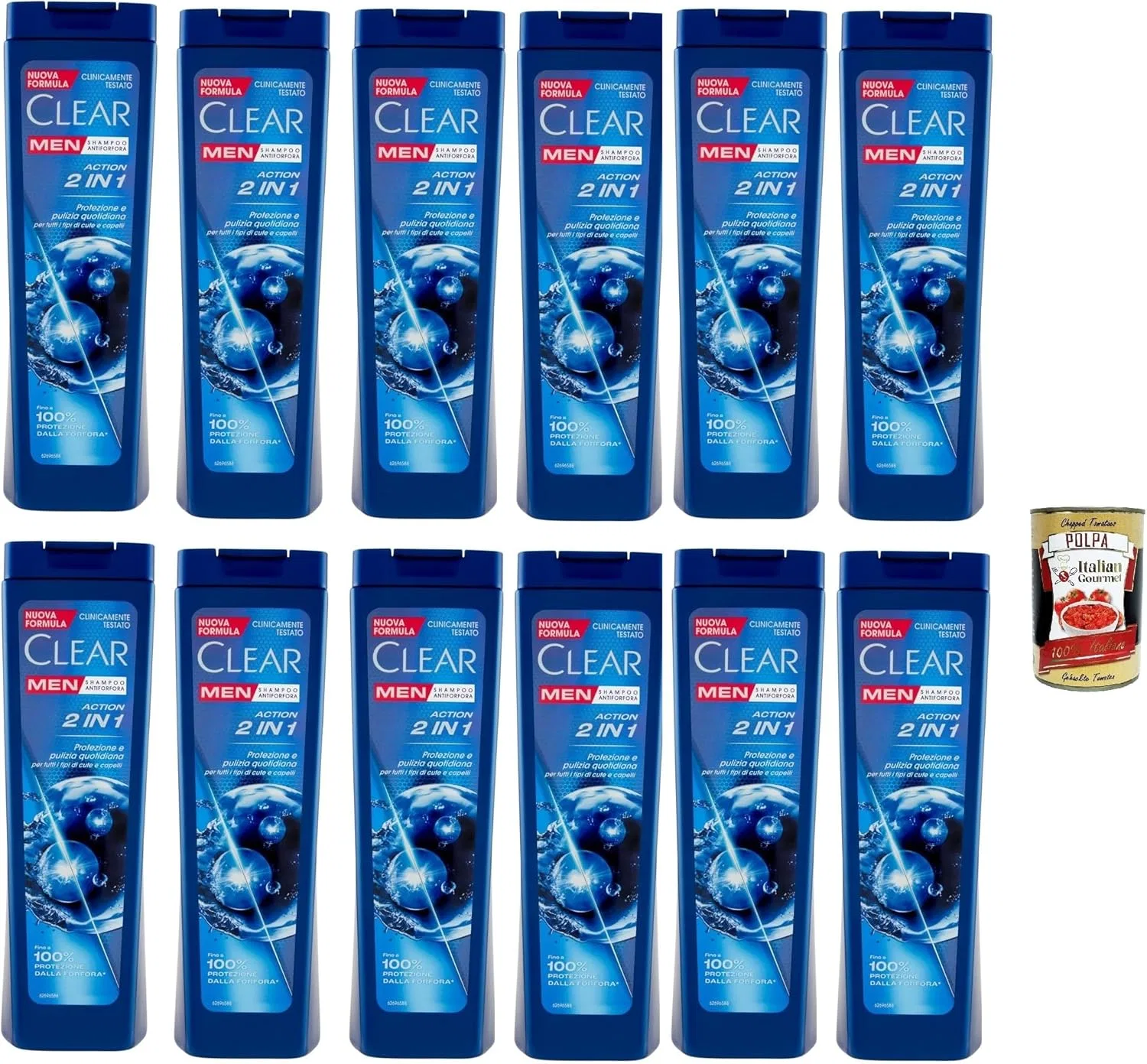 Мужской шампунь Clear Action 2-в-1 против перхоти, 12 x 225 мл Italian Gourmet E.R.