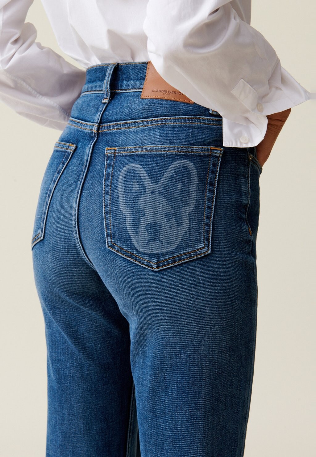 

Джинсы-сигареты TOTO DÉTAIL LOGO POCHE ARRIÈRE Claudie Pierlot, цвет Denim Bleu
