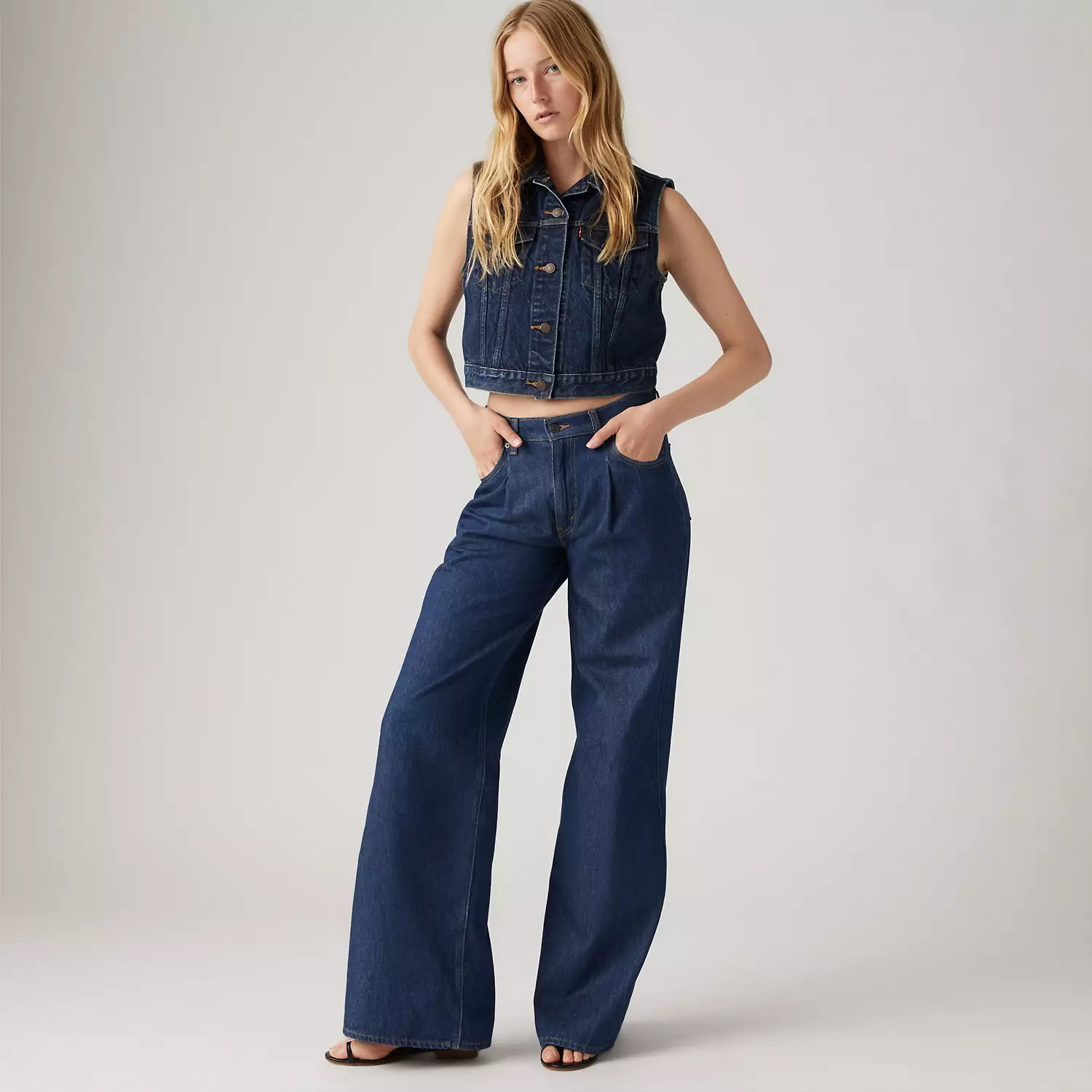 

Широкие женские джинсы мешковатые папы Levi's, цвет Let's Get Lost Again - Dark Wash