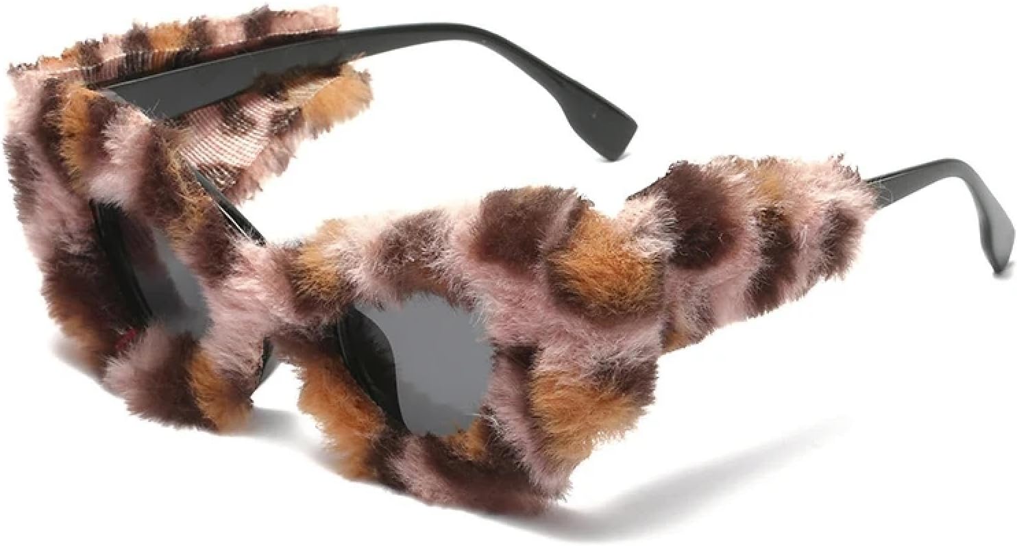 

Модные винтажные роскошные солнцезащитные очки «кошачий глаз» для женщин и мужчин, трендовые очки для вечеринок на открытом воздухе, с защитой от УФ-излучения UV400 TKKTLLT, Leopard Gray