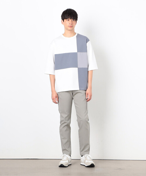 

Футболка с рукавами три четверти, пэчворк, цветовые блоки COMME CA ISM, белый