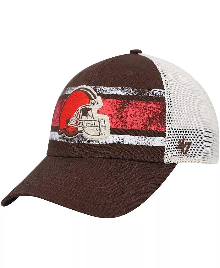 

Мужская коричнево-белая рваная кепка Cleveland Browns Interlude MVP Trucker Snapback '47 Brand, коричневый