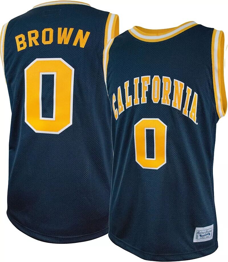 

Мужская Retro Brand Баскетбольная майка Cal Golden Bears Jaylen Brown # 0 синего цвета
