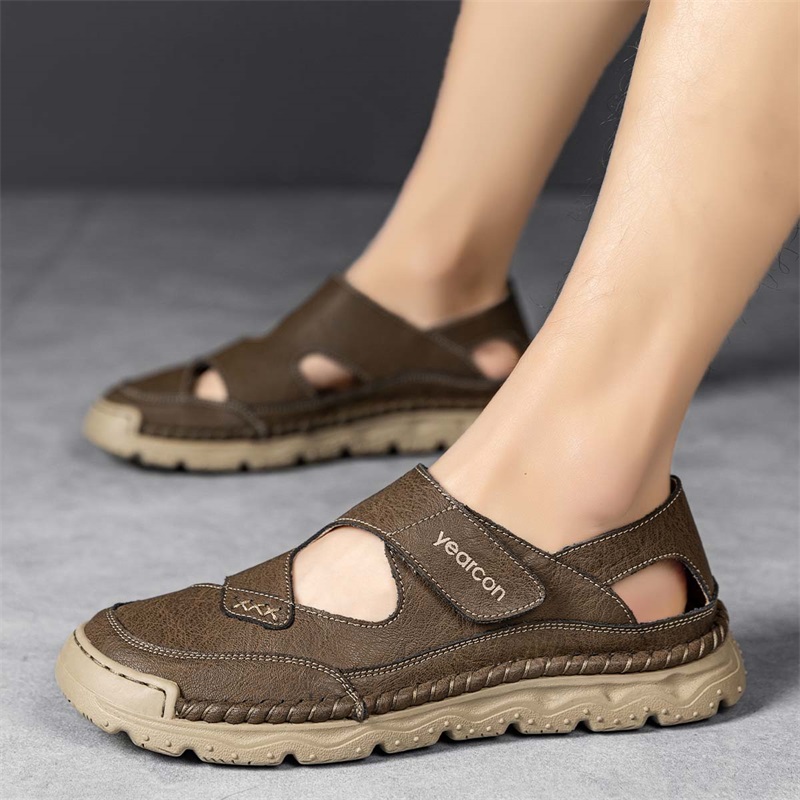 YEARCON Пляжные сандалии мужские тёмно-коричневые, цвет Dark Brown — фото 2