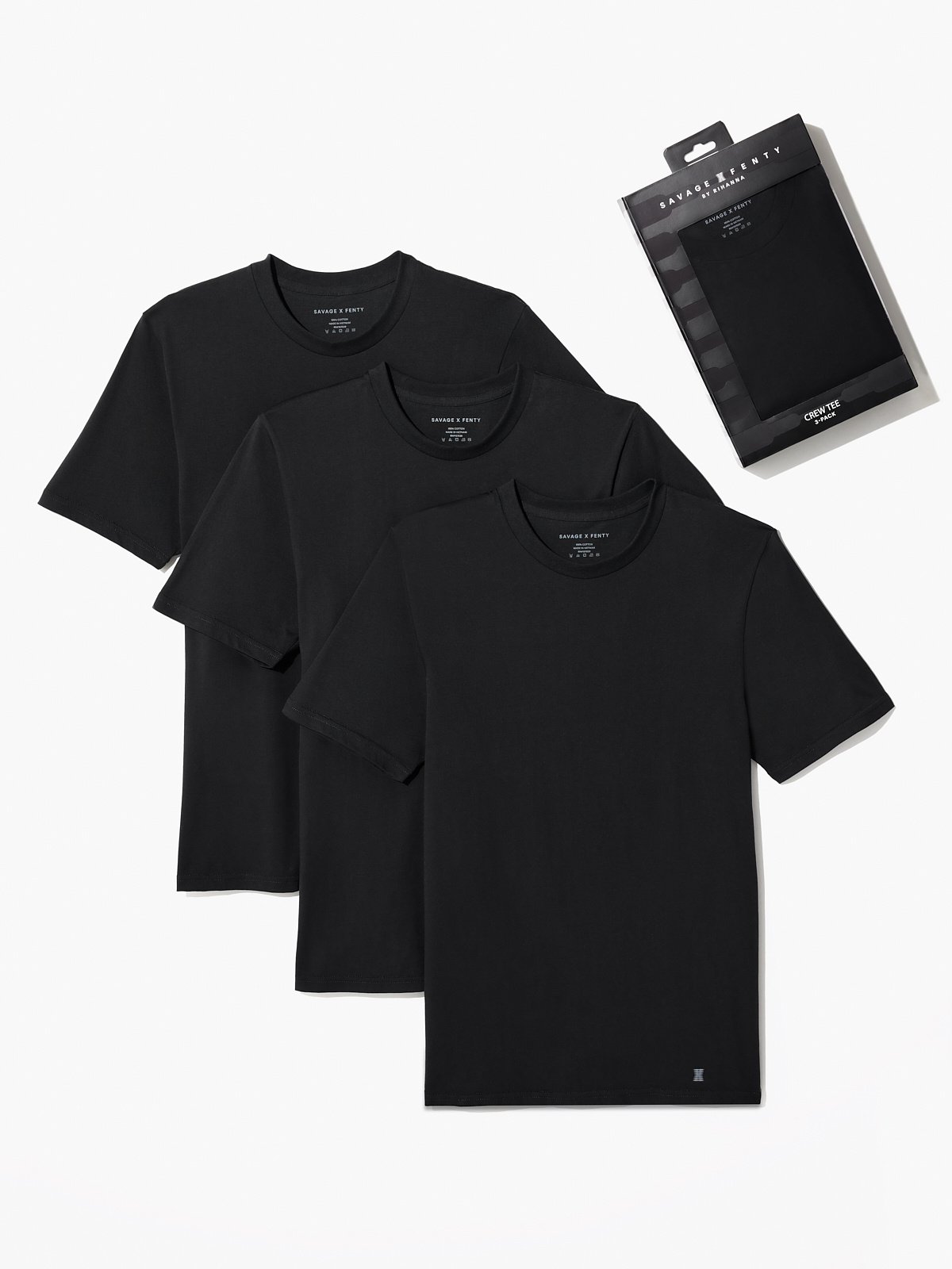 

Футболка Savage X Fenty Savage Classics Crew 3-Pack, цвет Black Caviar
