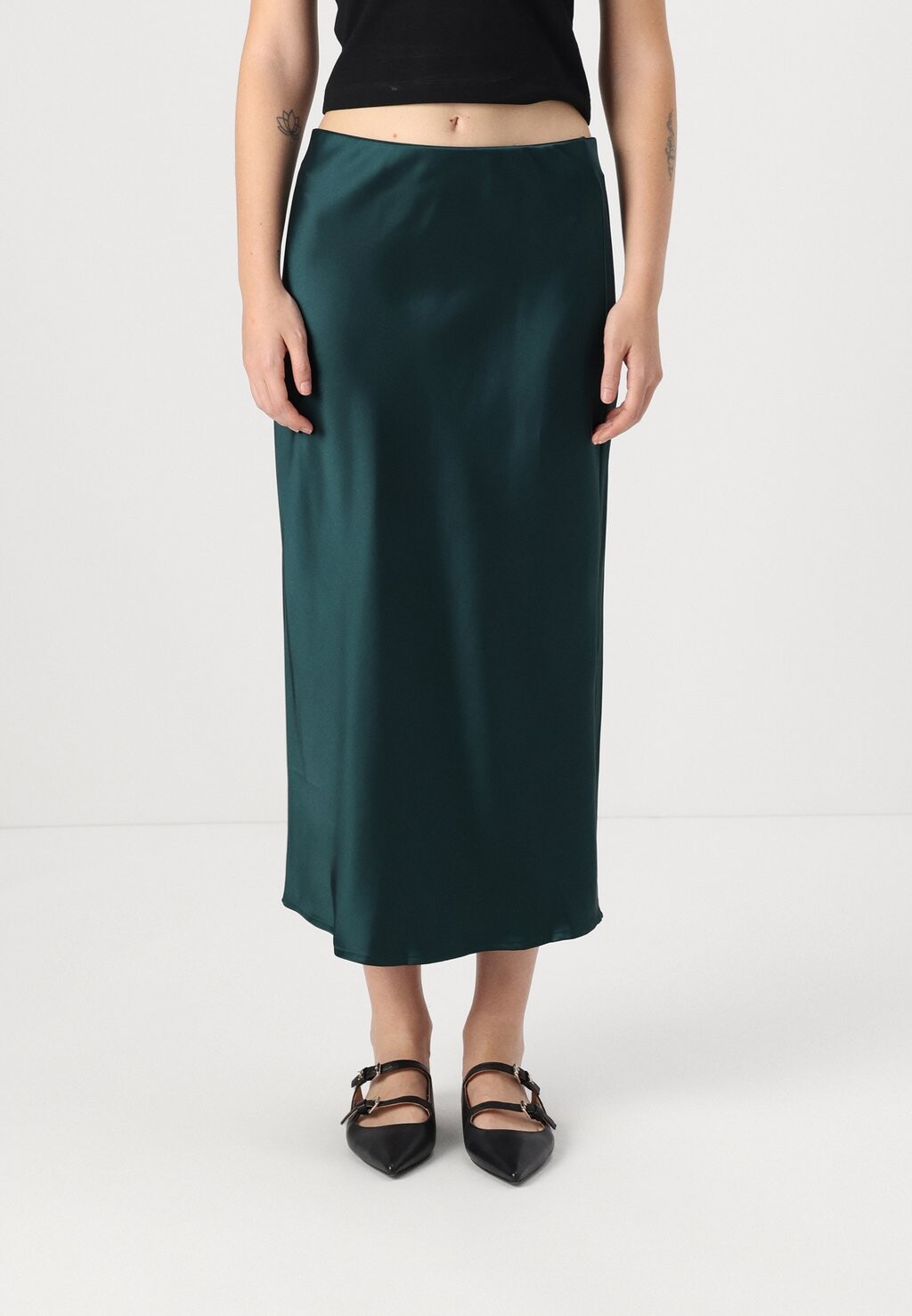 

Юбка макси ELASTIC MIDI SKIRT Gina Tricot, темно-зеленый