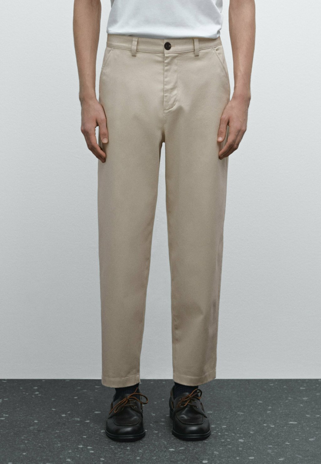

Чиносы CROPPED FIT Massimo Dutti, бежевый