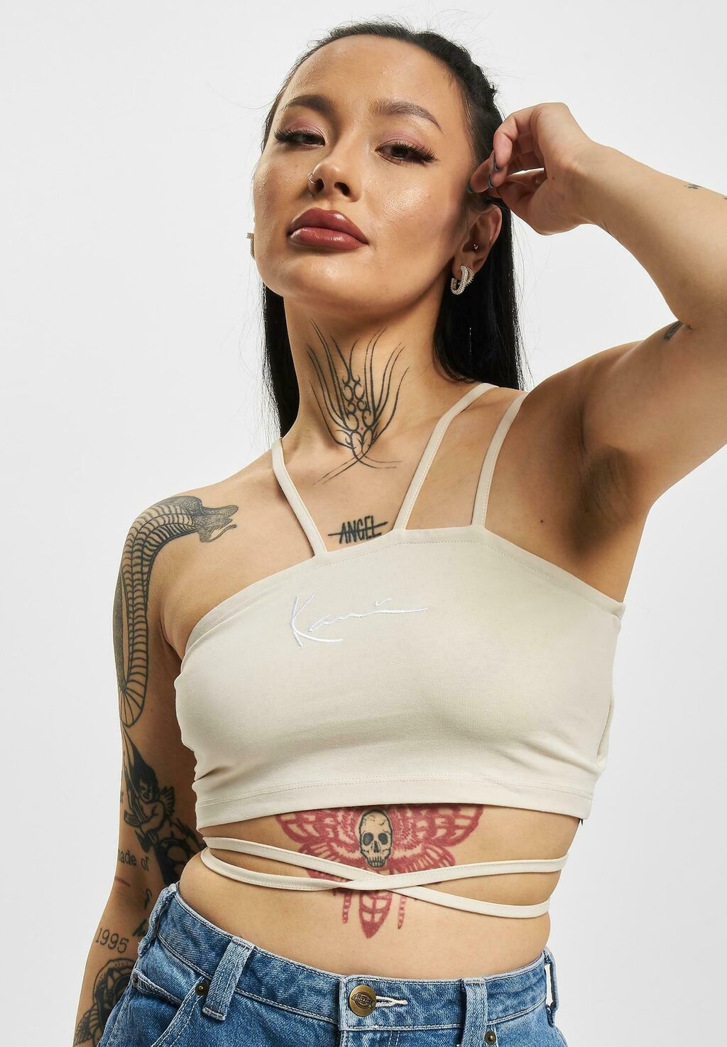 

Топ SMALL SIGNATURE CROP ONE SH Karl Kani, цвет light sand
