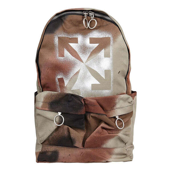 

Сумка men's cotton classic arrow logo adornment zipper handbag backpack brown Off-White, коричневый