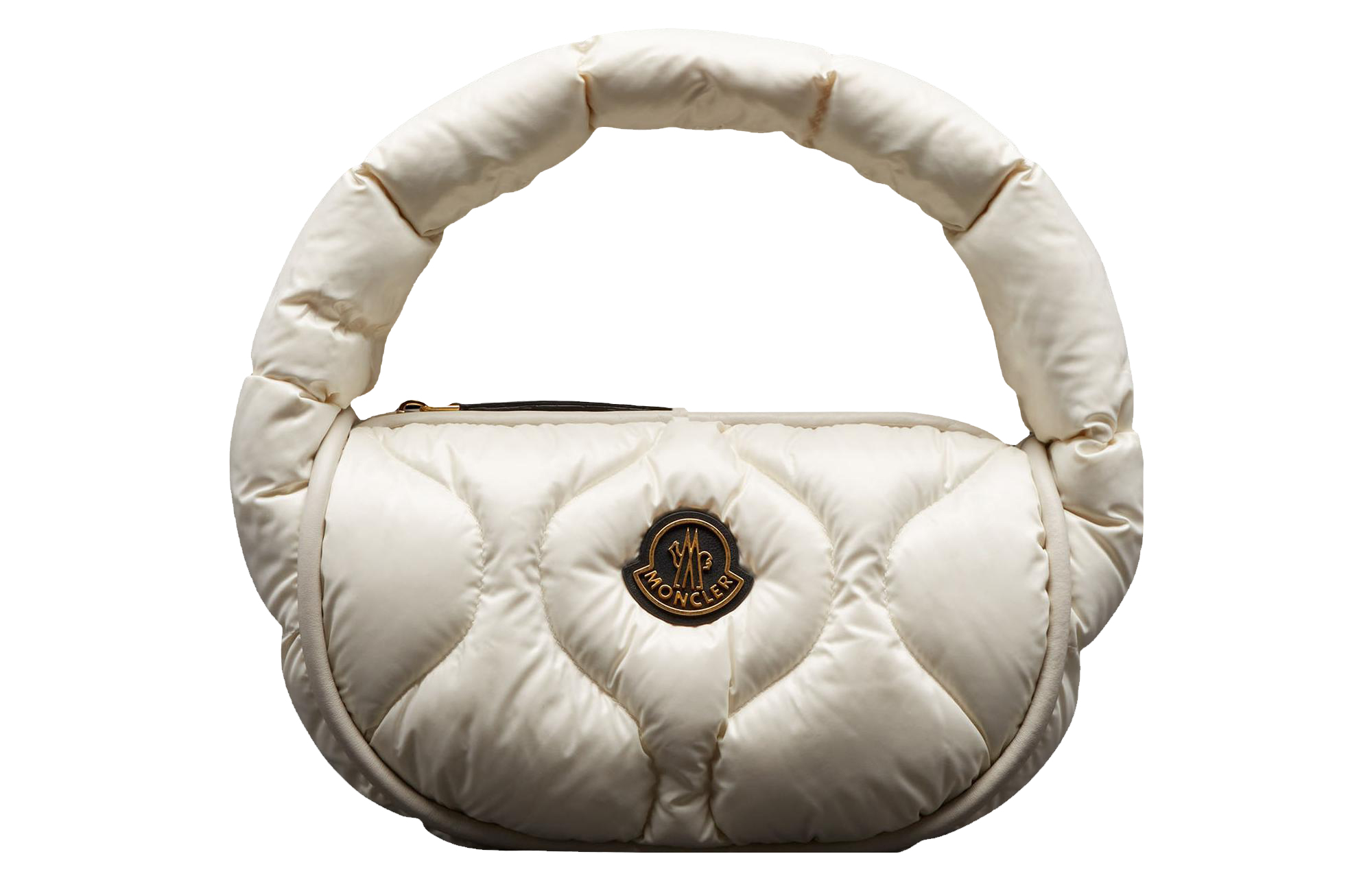 

Сумка-полумесяц из ткани, женская белая наплечная сумка Moncler