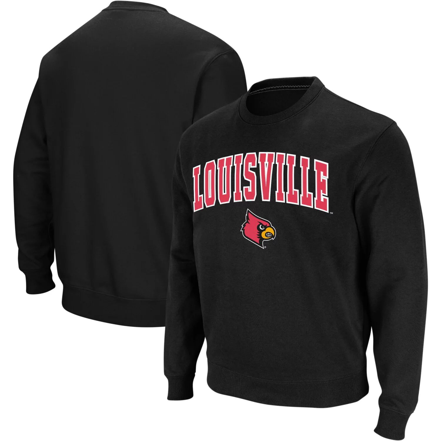 

Мужской черный свитшот с круглым вырезом Louisville Cardinals Arch & Logo Colosseum