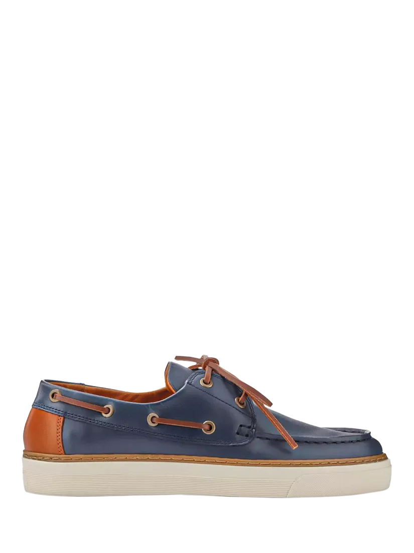 Кожаные лодочные туфли Rhodes Jones Bootmaker, Navy