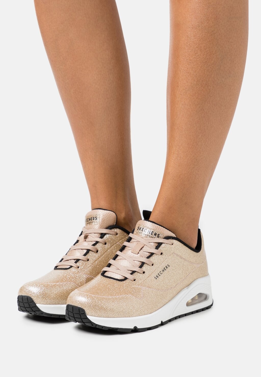 Кроссовки Skechers Uno, горячий расплав цвета шампанского с золотым блеском